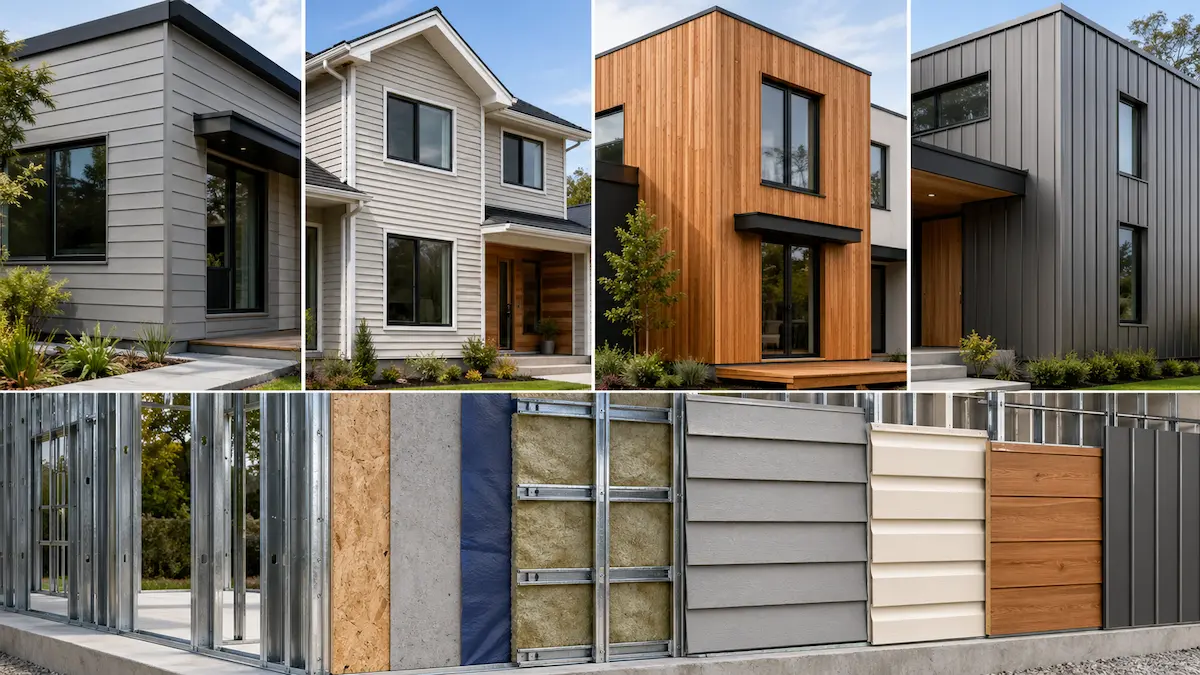 Revestimiento Siding: tipos, materiales e instalación en steel framing